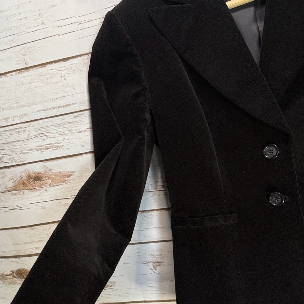 ANTONIO MELANI Jacket Blazer Classic Black Soft Corduroy Velvet  Vintage Y2K - Picture 5 of 9